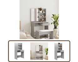 vidaXL Kaptafel met spiegel - Grijs Sonoma eiken - 74,5x40x141 cm Kaptafel - Make-up Tafel - Dressing Table - Badkamer Meubel - Grijze Kaptafel