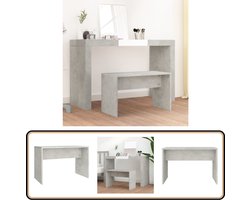 vidaXL Kaptafelkruk 70x35x45 cm - Betongrijs Hout Kaptafelkruk - Kaptafel - Make-up Stoel - Dressingstoel - Badkamermeubel