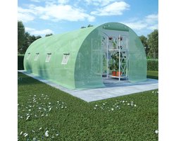 vidaXL Kas - Tuinhuis - Kas 18 m² 600x300x200 cm - Broeikas - Groene Kas - Plastic Kas