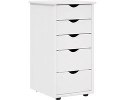 vidaXL - Kast - 34 - x - 39 - x - 61,5 - cm - Massief - vurenhout - Wit