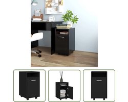 vidaXL Kast - Bijzetkast - Bijzetkast met wielen 33x38x60 cm bewerkt hout zwart - Opbergkast - Side Cabinet - Houten Kast