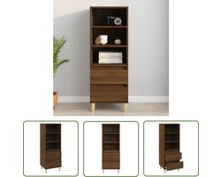 vidaXL Kast Bruin - Hoge Kast - Hoge kast 40x36x110 cm bewerkt hout bruineiken - Houtsoort - Vintage Kast - Opslagkast