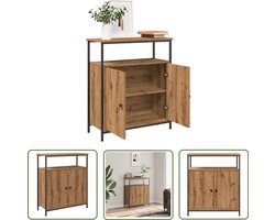 vidaXL Kast - Dressoir - Dressoir 70x30x80 cm bewerkt hout artisanaal eikenkleur - Houten Dressoir - Salontafel - Opslagruimte