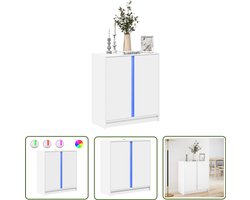 vidaXL Kast - Dressoir - Dressoir met LED 77x34x85 cm bewerkt hout wit - Led Verlichting - Houten Dressoir - Modern Dressoir