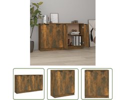 vidaXL Kast - Dressoir - Dressoirs 2 st 60x30x70 cm bewerkt hout gerookt eikenkleurig - Houten Dressoir - Bruine Dressoir - Vintage Dressoir