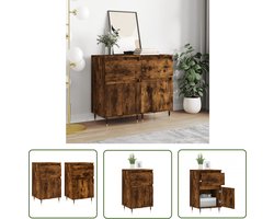 vidaXL Kast - Dressoirs - Dressoirs 2 st 40x35x70 cm bewerkt hout gerookt eikenkleurig - Houten Dressoir - Bruine Dressoir - Vintage Dressoir