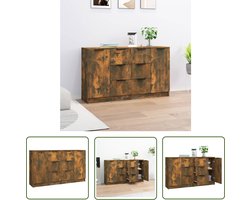 vidaXL Kast - Dressoirs - Dressoirs 2 st 60x30x70 cm bewerkt hout gerookt eikenkleurig - Houten Dressoirs - Bruine Dressoirs - Vintage Dressoirs