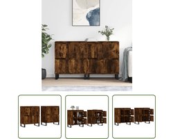 vidaXL Kast - Dressoirs - Dressoirs 2 st bewerkt hout gerookt eikenkleurig - Houten Kast - Bruine Kast - Vintage Kast