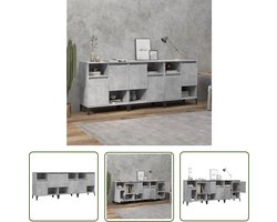 vidaXL Kast - Dressoirs - Dressoirs 3 st 60x35x70 cm bewerkt hout betongrijs - Bewerkthout - Grijze Kast - Betonnen Grijs