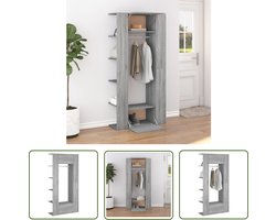 vidaXL Kast - Gangkast - Gangkasten 2 st bewerkt hout grijs sonoma eikenkleurig - Opbergkast - Houten Kast - Grijze Kast