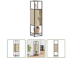 vidaXL Kast - Hoge Kast - Hoge kast 35,5x35x139 cm bewerkt hout en metaal sonoma eiken - Opslagoplossing - Sonoma Eiken - Houten Kast