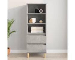 vidaXL Kast - Hoge Kast - Hoge kast 40x36x110 cm bewerkt hout betongrijs - Opslagoplossing - Betonnen Grijs - Bewerkt Hout