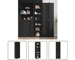 vidaXL Kast - Hoge Kast - Hoge kast 50x41x185 cm bewerkt hout zwart - Slaapkamermeubilair - Woonkamermeubilair - Bewerkt Hout