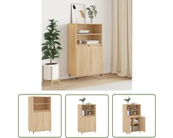 vidaXL Kast - Hoge Kast - Hoge kast 60x36x110 cm bewerkt hout sonoma eikenkleurig - Sonoma Eiken - Houten Kast - Opbergkast