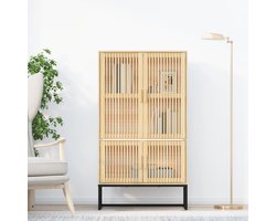 vidaXL Kast - Hoge Kast - Hoge kast 70x35x125 cm bewerkt hout - Bruine Kast - Houten Kast - Scandinavisch Design