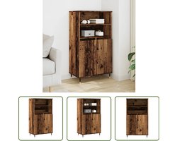vidaXL Kast - Hoogkasten - Hoge kast 60x36x110 cm bewerkt hout oud houtkleurig - Opslag - Houten Kast - Vintage Kast