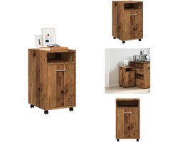 vidaXL Kast - Kasten - Bijzetkastje - Bijzetkast - Kast met wielen 33x38x60 cm bewerkt hout oud houtkleurig