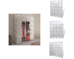 vidaXL Kast - Kasten - Opslagkast - Opslagkasten - Modulaire kast met 14 compartimenten wit 37 x 146 x 180,5 cm