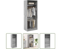 vidaXL Kast - Kledingkast - Kledingkast 80x50x200 cm bewerkt hout grijs sonoma eikenkleur - Bergruimte - Houten Kast - Grijze Kast