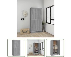 vidaXL Kast - Kledingkast - Kledingkast 82,5x51,5x180 cm bewerkt hout grijs sonoma eiken - Garderoben - Meubel - Opslagruimte