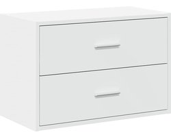 vidaXL - Kast - met - 2 - lades - 60x31x40 - cm - bewerkt - hout - wit