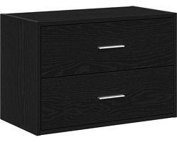 vidaXL - Kast - met - 2 - lades - 60x31x40 - cm - bewerkt - hout - zwart - eikenkleurig