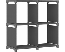 vidaXL - Kast - met - 4 - vakken - 69x30x72,5 - cm - stof - grijs