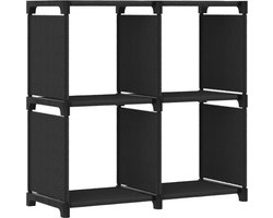 vidaXL - Kast - met - 4 - vakken - 69x30x72,5 - cm - stof - zwart