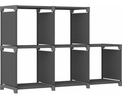 vidaXL - Kast - met - 5 - vakken - 103x30x72,5 - cm - stof - grijs