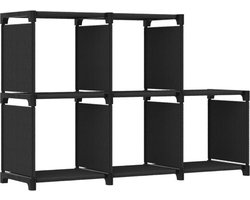 vidaXL - Kast - met - 5 - vakken - 103x30x72,5 - cm - stof - zwart