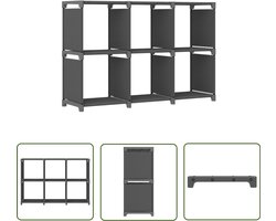 vidaXL Kast met 6 vakken - Grijs - 103x30x72,5 cm Vakkenkast - Opbergkast - Stofkast - Grijze Kast - Vrije Staan Desk