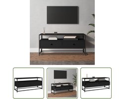vidaXL Kast - Tv-meubel - Tv-meubel 100x35x45 cm bewerkt hout zwart - Salontafel - Houten Tv-standaard - Media Kast