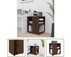vidaXL Kast - Verrijdbare Kast - Rolkast 60x53x72 cm bewerkt hout bruin eikenkleur - Opbergkast - Houten Kast - Bruine Kast