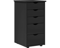vidaXL - Kast - Zwart - 34 - x - 39 - x - 61,5 - cm - Massief - vurenhout