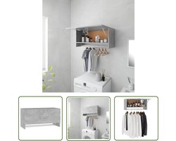 vidaXL Kasten - Garderobe - Kledingkast 70x32,5x35 cm bewerkt hout betongrijs - Kledingkast - Compact - Betongrijs
