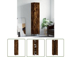 vidaXL Kasten - Hoge Kast - Hoge kast 34,5x34x180 cm bewerkt hout gerookt eikenkleurig - Houten Kast - Bruine Kast - Vintage Kast