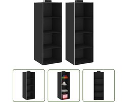 vidaXL Kasten Organisatie - Hangende Organizer - Kledingorganisers hangend 2 st met 4 schappen stof - Kledinghanger - Kledingkast - Opbergbox
