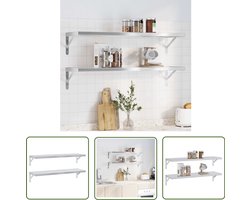 vidaXL Kasten - Wandplanken - Wandschappen 2 st 100x30 cm roestvrijstaal zilverkleurig - Opslagoplossing - Woonaccessoires - Badkamermeubilair