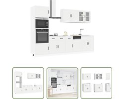 vidaXL Kastensets - Keukenkasten - 7-delige Keukenkastenset Kalmar bewerkt hout wit - Houten Keukenkasten - Witte Keukenkasten - Keukenopstelling