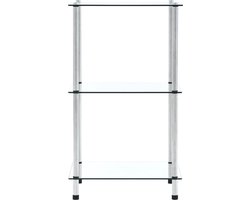 vidaXL Kastje 3-laags - 40x40x67 cm - Gehard Glas Vitrinekast - Glazen Kast - Display Case - Boekenplank - Decoratief Item