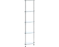 vidaXL - Kastje - 5-laags - 30x30x130 - cm - gehard - glas - transparant