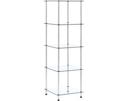 vidaXL - Kastje - 5-laags - 40x40x130 - cm - gehard - glas - transparant