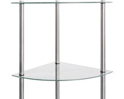vidaXL - Kastje - 6-laags - 30x30x160 - cm - gehard - glas - transparant
