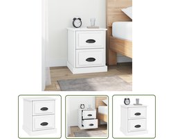 vidaXL Kastje - Nachtkastje - Nachtkastje 39x39x47,5 cm bewerkt hout wit - Slaapkamermeubel - Houten Meubilair - Wit Meubilair