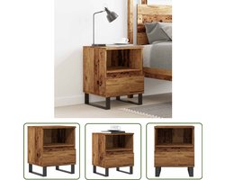 vidaXL Kastje - Nachtkastje - Nachtkastje 40x35x50 cm bewerkt hout oud houtkleurig - Houten Nachtstand - Slaapkamervloerlamp - Bureau Lamp