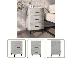 vidaXL Kastje - Nachtkastje - Nachtkastje 40x40x66 cm bewerkt hout betongrijs - Slaapkamervloerisdecoratie - Houten Nachttafel - Beton Grijs