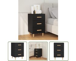 vidaXL Kastje - Nachtkastje - Nachtkastje 40x40x66 cm bewerkt hout zwart - Houten Nachtkastje - Slaapkamersmeubilair - Bureau Accessoires
