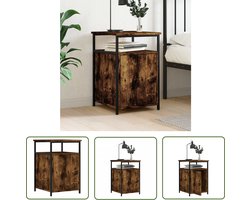 vidaXL Kastje - Nachtkastje - Nachtkastje 40x42x60 cm bewerkt hout gerookt eikenkleurig - Slaapkamersmeubilair - Houten Nachtstand - Bruine Nachtkast