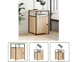 vidaXL Kastje - Nachtkastje - Nachtkastje 40x42x60 cm bewerkt hout sonoma eikenkleurig - Bedroom Furniture - Houten Nachtlampje - Sidetable