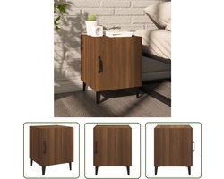 vidaXL Kastje - Nachtkastje - Nachtkastje bewerkt hout bruin eikenkleur - Houten Nachtkastje - Bruine Eiken - Bewerkt Hout